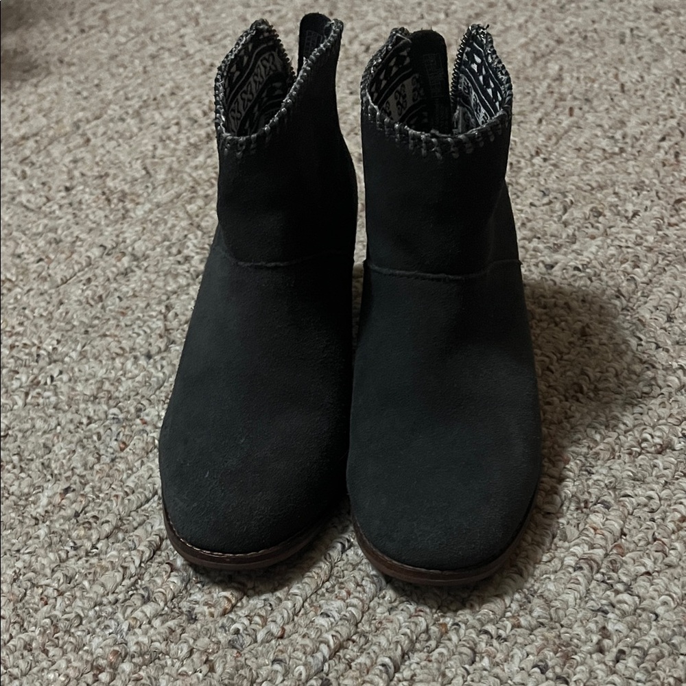 Gray ankle boots